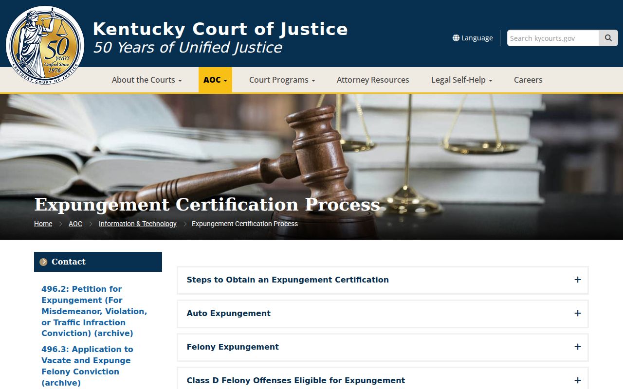 Woodford County court case lookup source for Kentucky expungement guidance