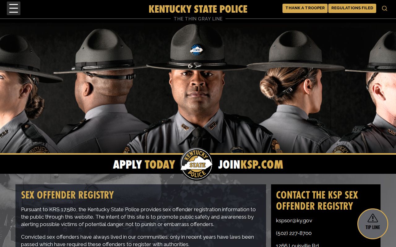 Woodford County sex offender lookup information from Kentucky State Police